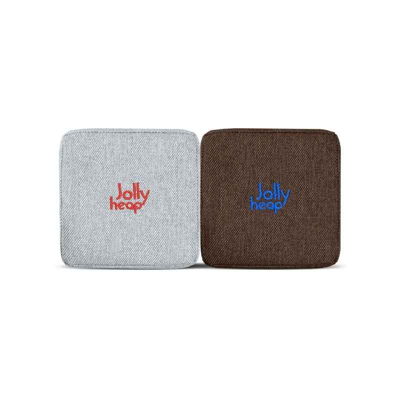 Light grey and dark brown fabric colour swatch for JollyHeap giant magnetic building blocks