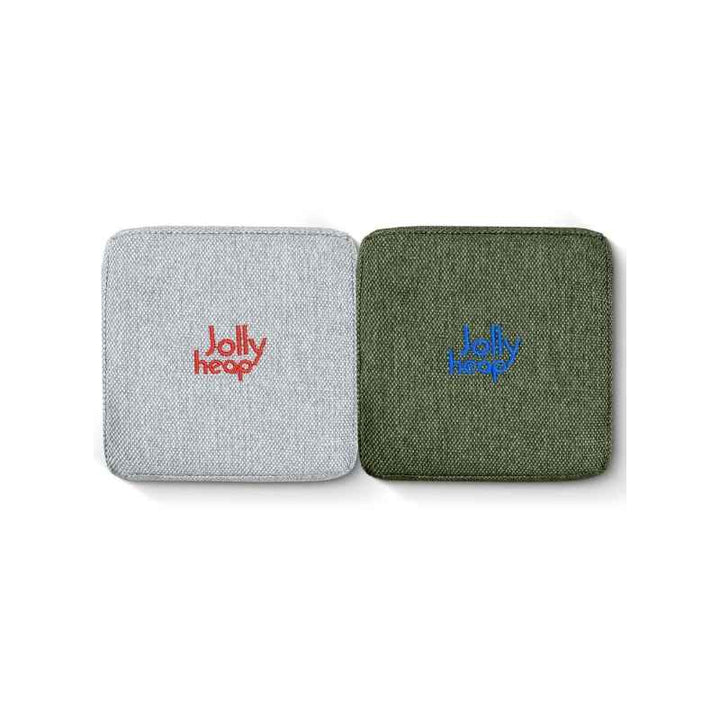 Light grey and green fabric colour swatch for JollyHeap giant magnetic building blocks