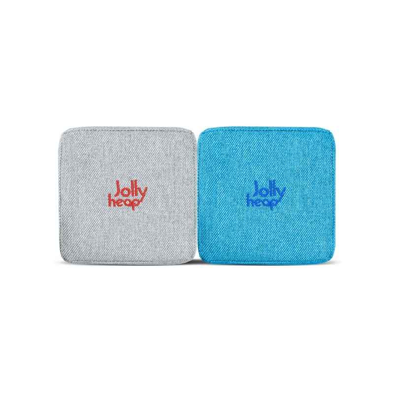 Light grey and turquoise fabric colour swatch for JollyHeap giant magnetic building blocks