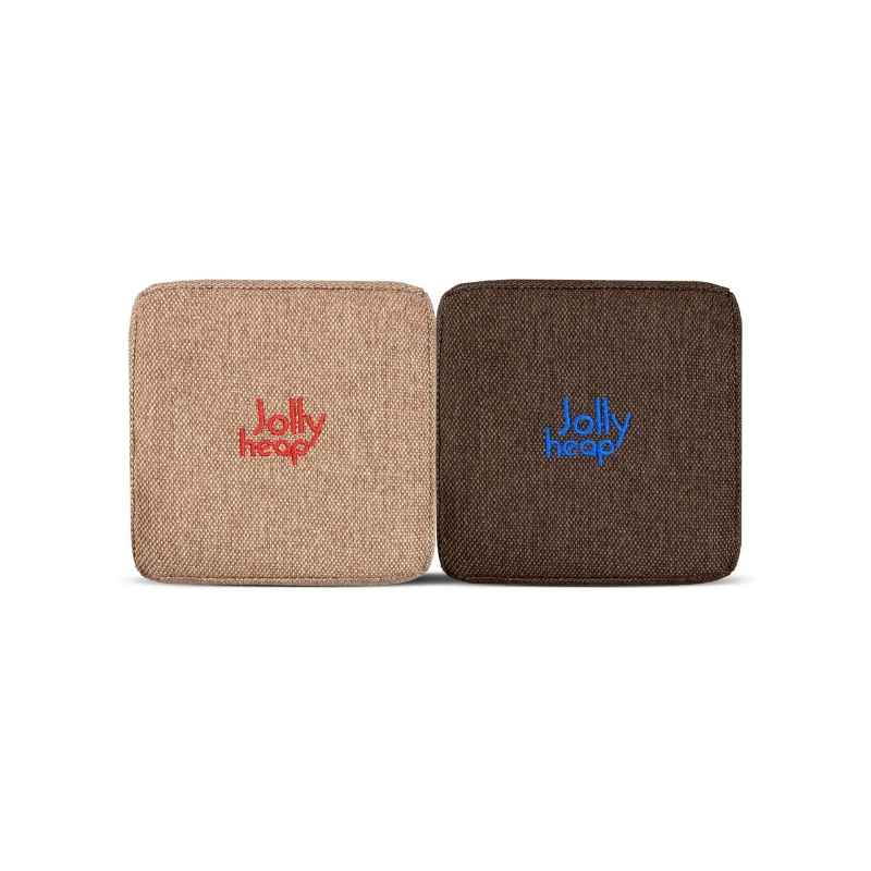 Light brown and dark brown fabric colour swatch for JollyHeap giant magnetic building blocks
