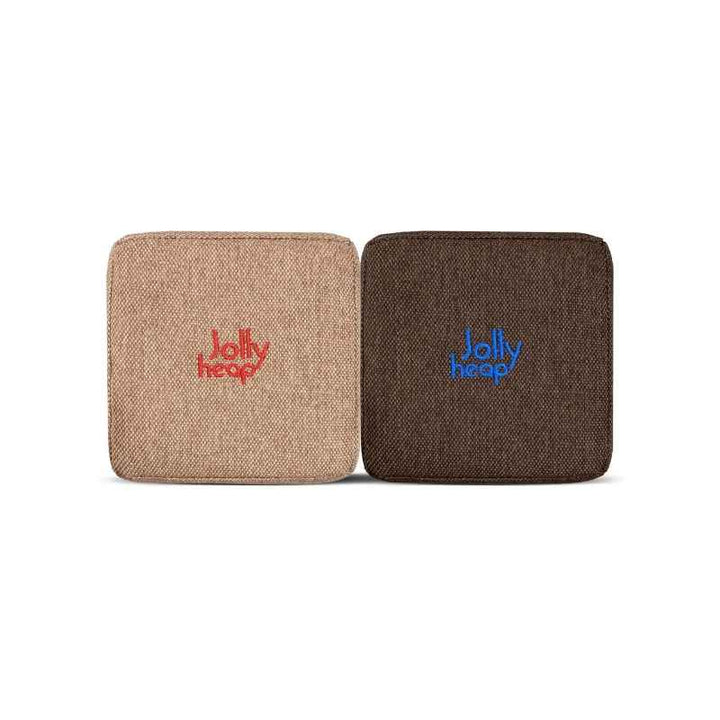 Light brown and dark brown fabric colour swatch for JollyHeap giant magnetic building blocks
