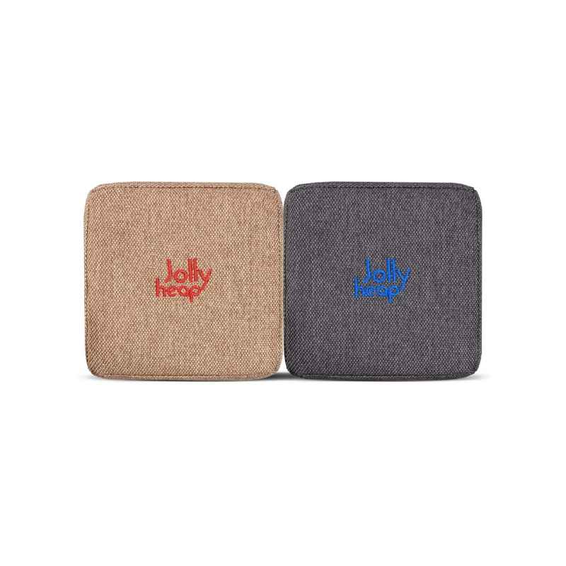 Light brown and dark grey fabric colour swatch for JollyHeap giant magnetic building blocks