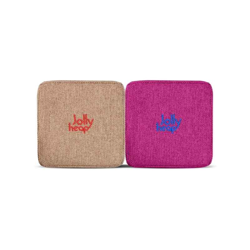 Light brown and violet fabric colour swatch for JollyHeap giant magnetic building blocks