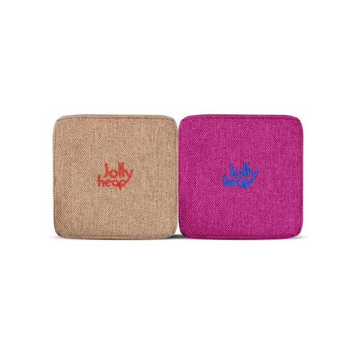Light brown and violet fabric colour swatch for JollyHeap giant magnetic building blocks
