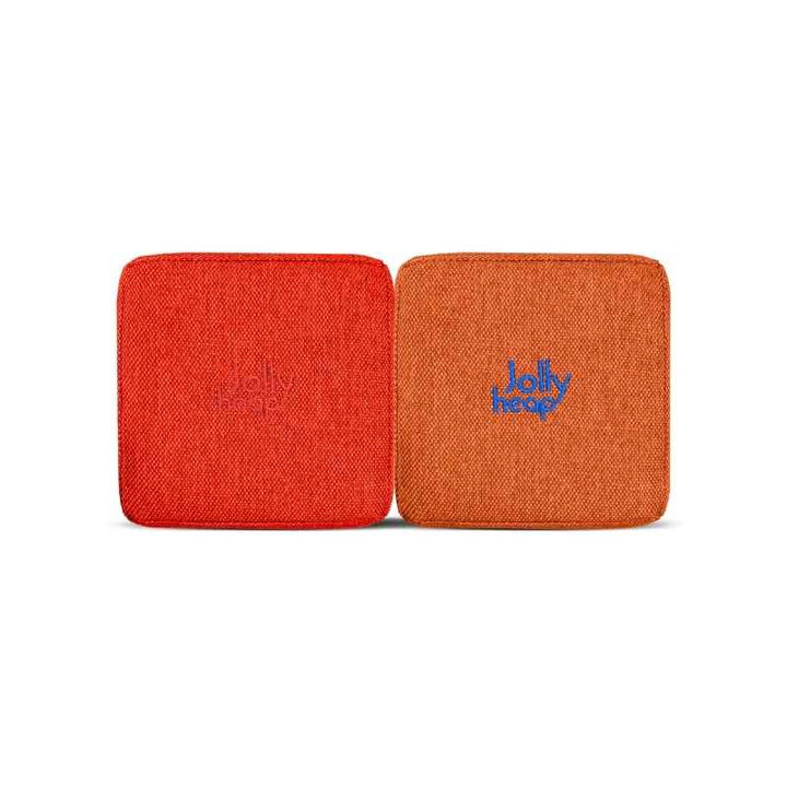 Red and orange fabric colour swatch for JollyHeap giant magnetic building blocks