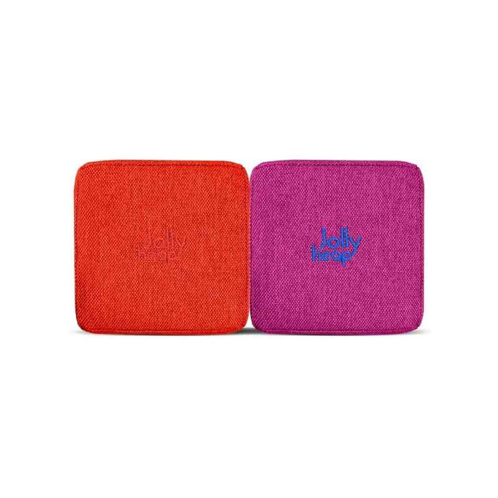 Red and violet fabric colour swatch for JollyHeap giant magnetic building blocks