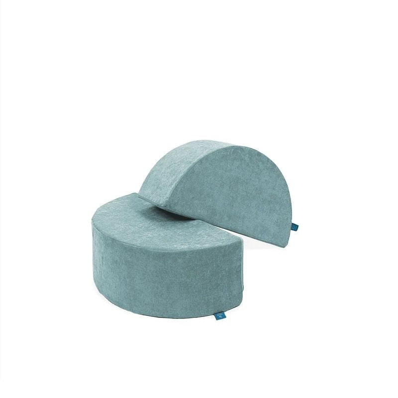 Go Coconut Half-Moon 2 Pack in Sea Berry showing the paired curved foam arch modules that function as rockers or balance platforms, compatible with all Go Coconut products