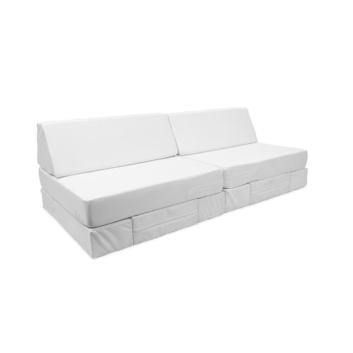 Go Coconut Waterproof Liner Set applied to the assembled Builder Bundle showing the 7-piece modular foam configuration with PUL waterproof liner protection for daily family and therapeutic use