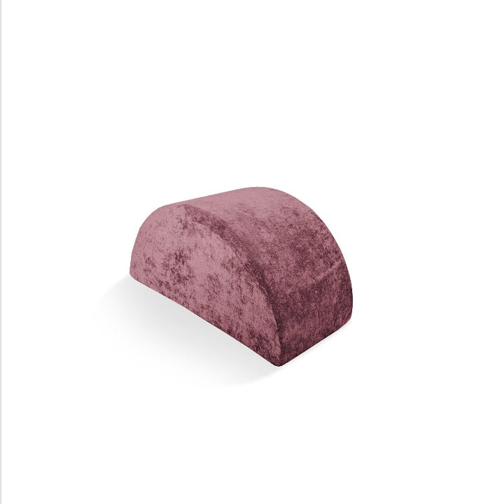 Go Coconut Mega Rocker modular foam balance rocker in Rose Blush pink, landscape view of the half-circle arch for sensory kids play