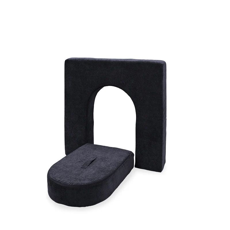 Go Coconut Wall 5" & Door Set in Blackberry Shadow showing the compact 5-inch foam wall and door set designed for little hands with machine-washable covers and CertiPUR-US certified foam