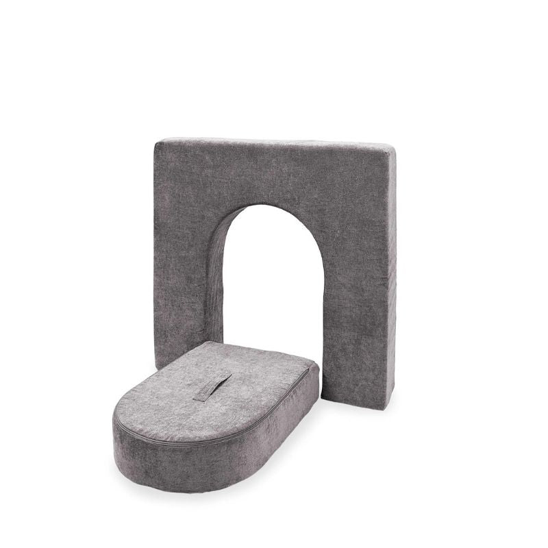 Go Coconut Wall 5" & Door Set in Rhino Tango showing the 5-inch CertiPUR-US certified foam wall and matching door piece designed for little hands, the lightweight play couch wall add-on made in Canada