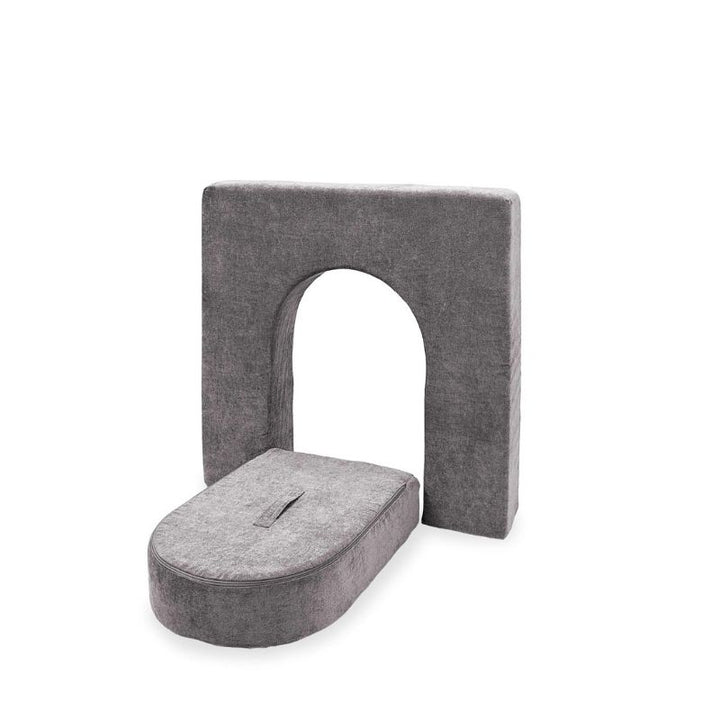 Go Coconut Wall 5" & Door Set in Rhino Tango showing the 5-inch CertiPUR-US certified foam wall and matching door piece designed for little hands, the lightweight play couch wall add-on made in Canada