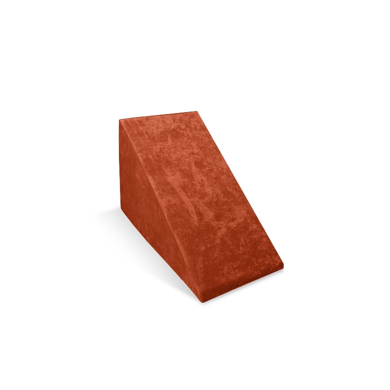 Go Coconut Wedge Pack in Terracotta Twirl, a modular foam play couch add-on for active and imaginative sensory play