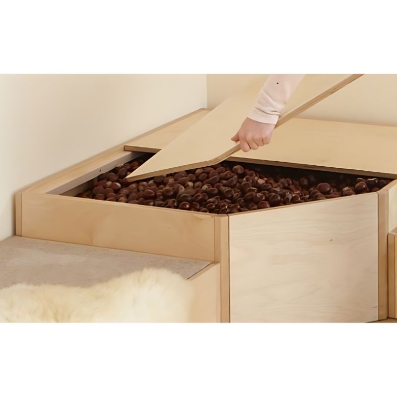 Close-up detail of the HABA Pro Grow.upp Corner Cave Cover fabric and frame construction for therapy rooms