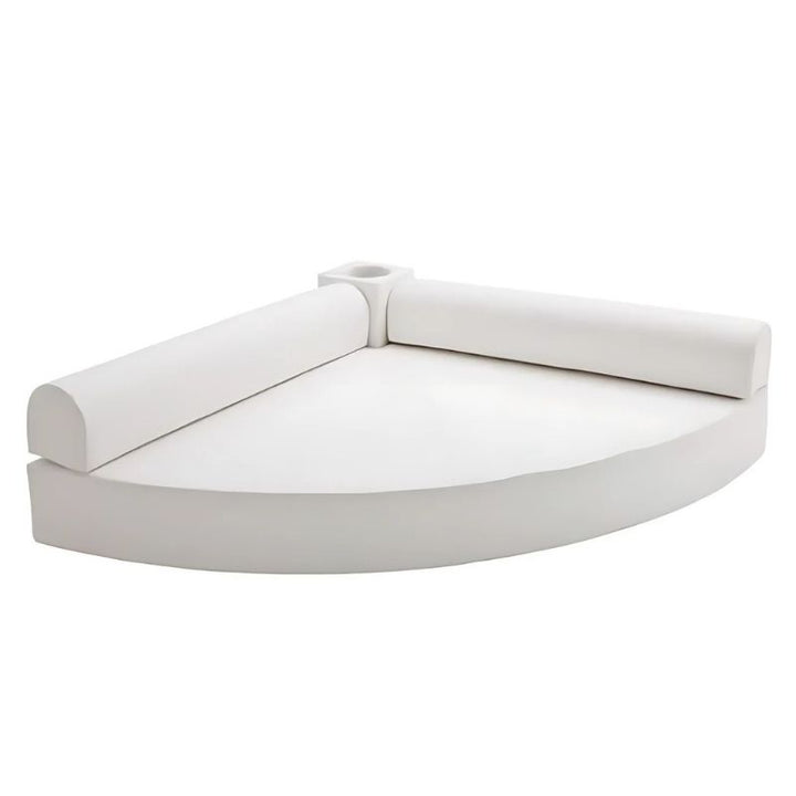 HABA Pro Sensory Corner Mat with Backrests in Crystal Grey, a large quarter-circle cushion for calm corner seating in classrooms and sensory rooms