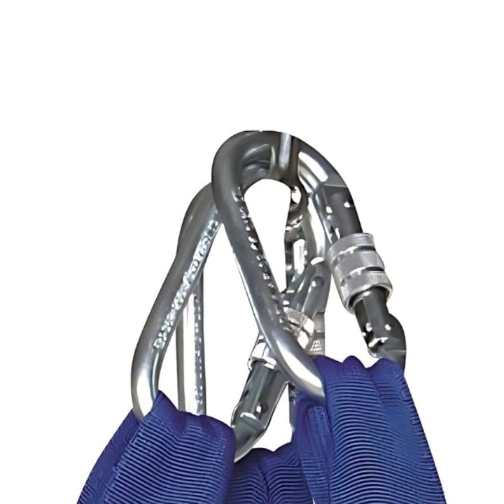 HABA Pro Swing Thing Cave showing the all-round zip and removable birch wood base plate for adjustable sensory swing height
