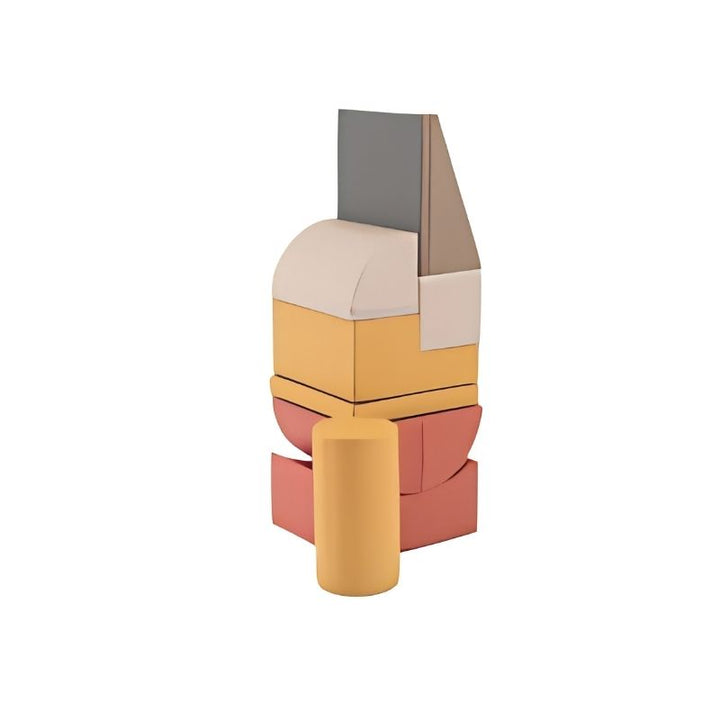 IGLU Adventurer Soft Play Set pieces in Pastel Pink stacked to show the size and shape of each foam element