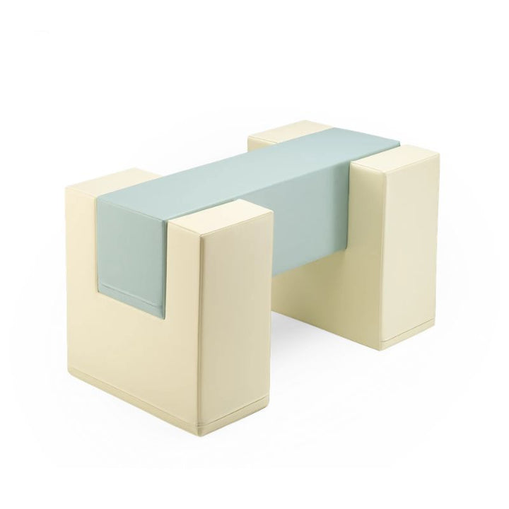 IGLU Balance Gym bridge piece in Light Pastel cream and sage, a soft play balance beam component