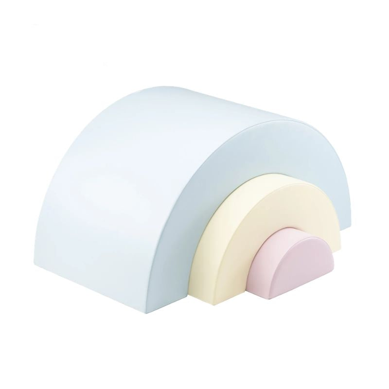 IGLU Balance Gym rainbow arch piece in Light Pastel blue and pink, part of the soft play balance gym set