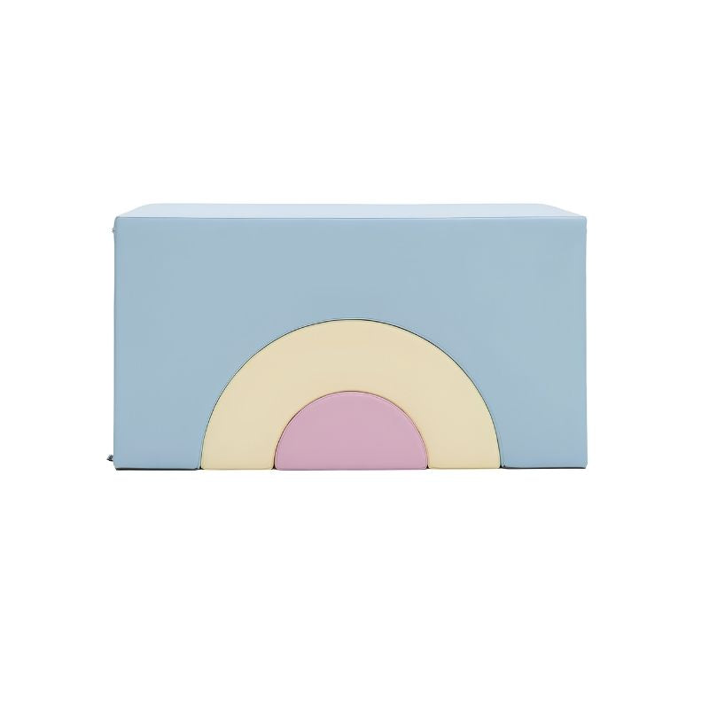 IGLU Rainbow Bridge Soft Play Set with all three foam arch pieces nested together, showing the blue, cream, and pink Pastel Ice Cream colourway against a white background
