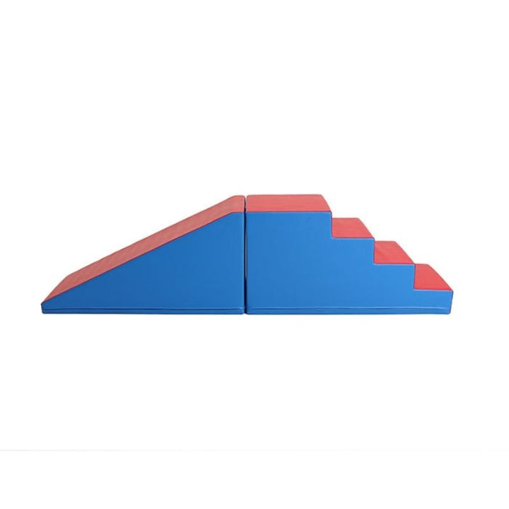 IGLU Soft Play Mega Fun Slider in red and blue colourway, a durable foam climbing set for children and therapy rooms