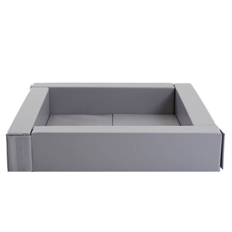 IGLU Soft Play Square Ball Pit in grey, clean product view highlighting the certified foam construction and stackable ball pit design