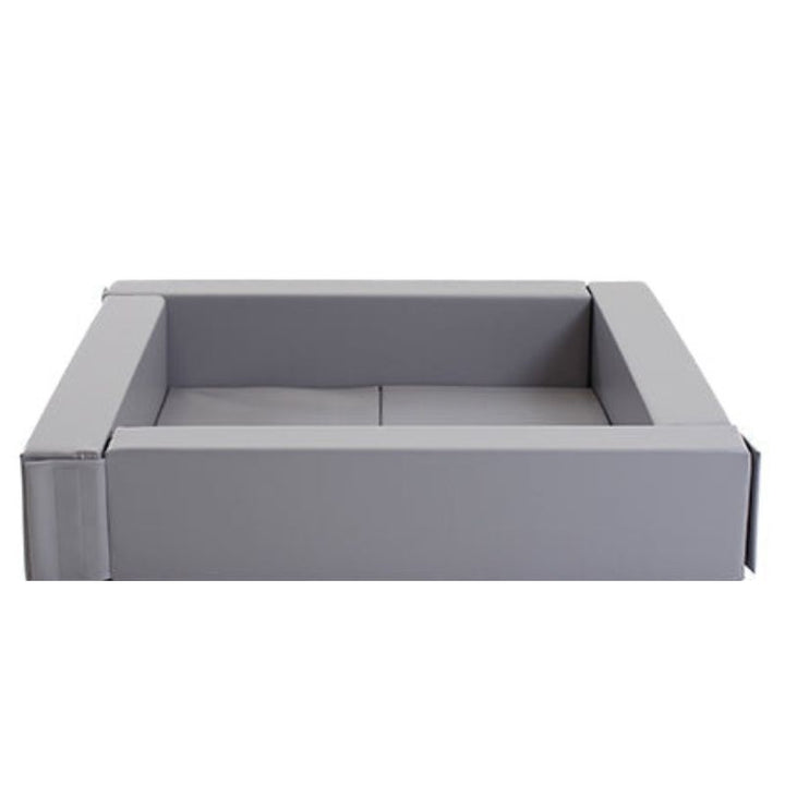 IGLU Soft Play Square Ball Pit in grey, clean product view highlighting the certified foam construction and stackable ball pit design
