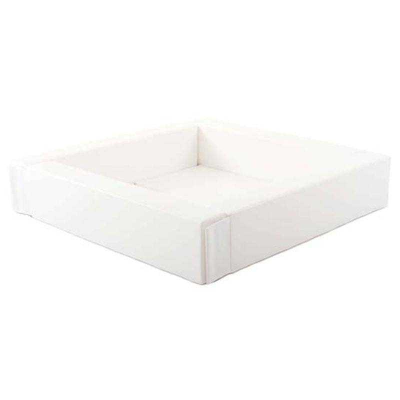 IGLU Soft Play Square Ball Pit white variant clean product view, showing the eco-leather foam construction and low-profile entry design