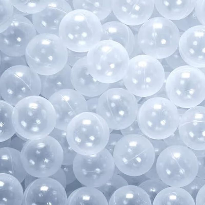 Clear sensory balls filling the TFH Heavy Duty Inflatable Ball Pool, providing tactile and proprioceptive input for deep pressure play