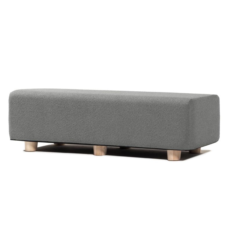 Jaxx Caya Flexible Seating Bench in dark grey boucle, a flexible seating bench for schools and offices