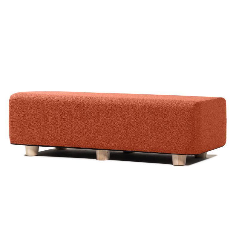 Jaxx Caya Flexible Seating Bench in terra cotta boucle, a collaborative seating bench for schools and offices
