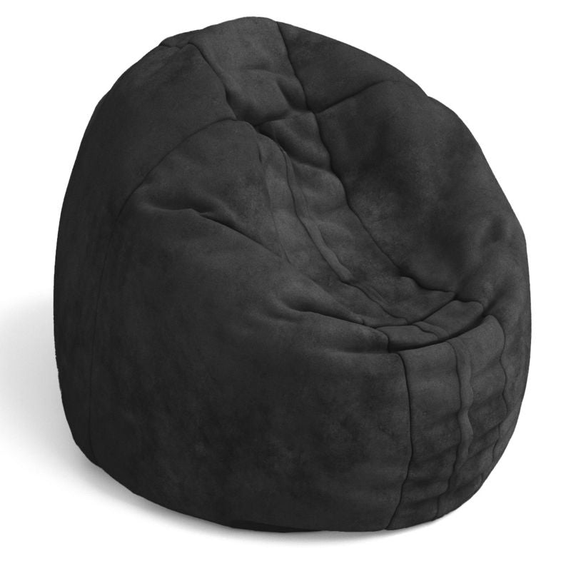 Jaxx Cocoon 4ft kids bean bag chair in black microsuede, a cozy sensory chair and crash pad for children