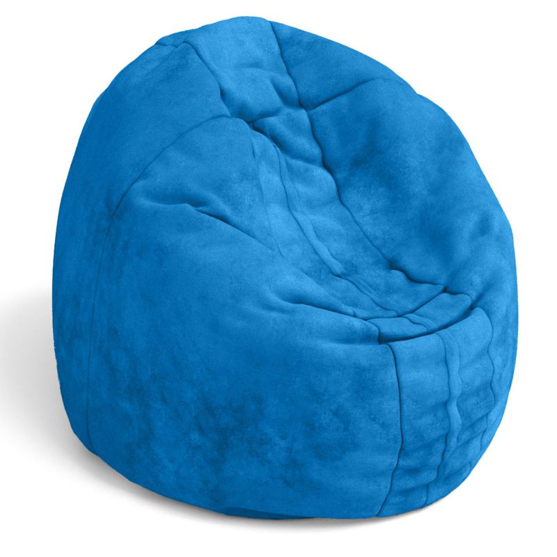 Jaxx Cocoon 4ft kids bean bag chair in blue microsuede, a deep pressure crash pad and lounger for kids