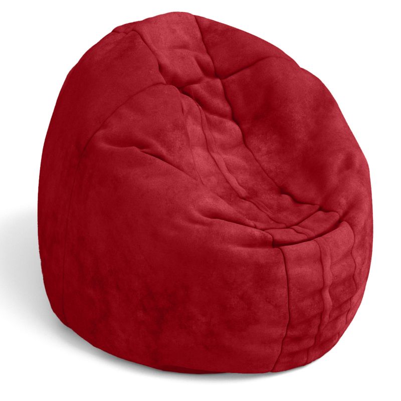 Jaxx Cocoon 4ft kids bean bag chair in red microsuede, a cozy sensory crash pad and chair for children
