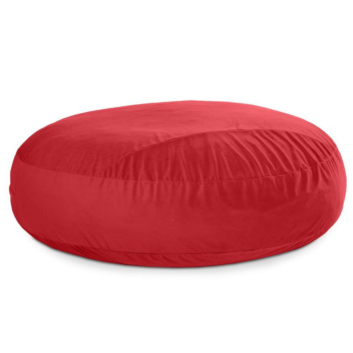 Jaxx Cocoon 7ft XL bean bag chair in merlot lush velvet shown flat, a bold extra-large sensory lounger