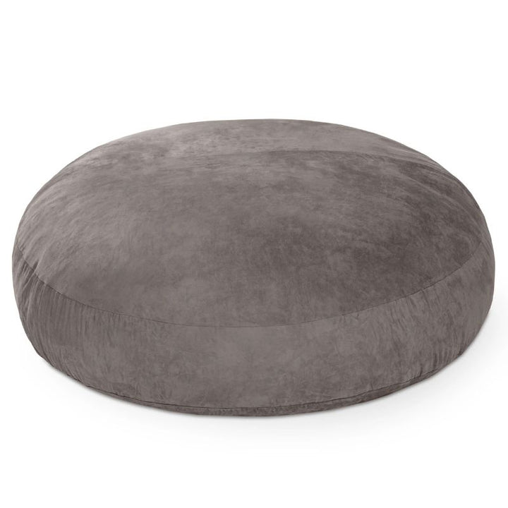 Jaxx Cocoon microsuede bean bag chair in charcoal, a round deep pressure sensory seat for sensory rooms