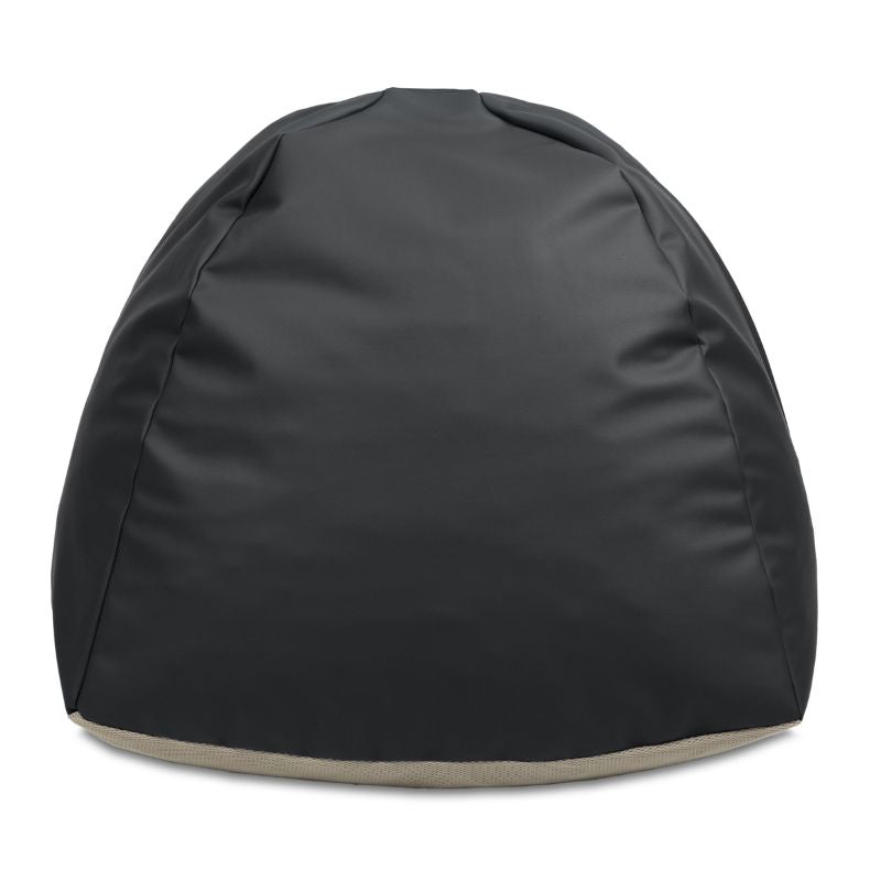 Front view of the black Jaxx Gumdrop bean bag chair, a sensory seat for kids in classrooms and calming corners