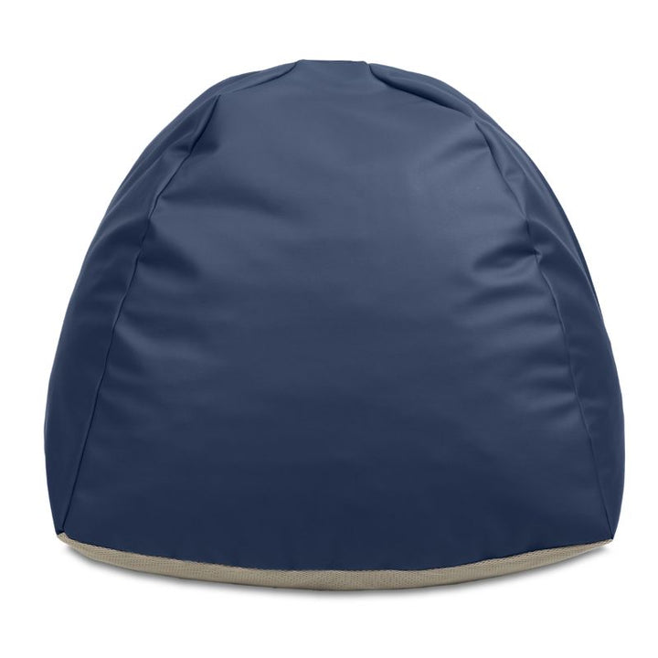 Front view of the blue Jaxx Gumdrop bean bag chair, supportive sensory seating for kids across North America