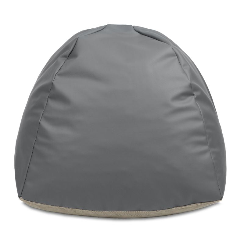 Front view of the charcoal Jaxx Gumdrop bean bag chair, foam-filled sensory seating for schools and homes
