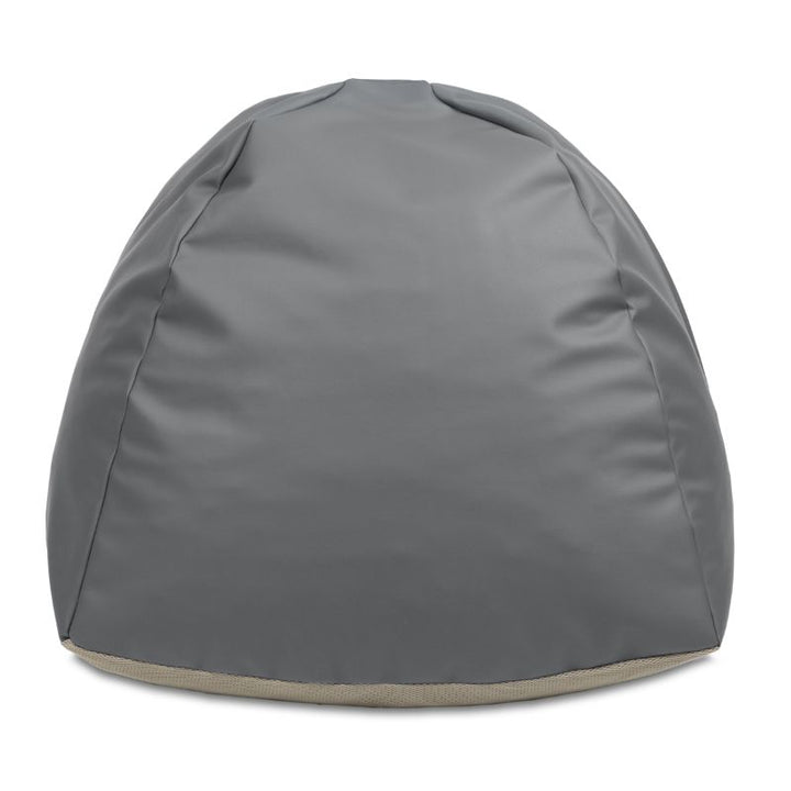 Front view of the charcoal Jaxx Gumdrop bean bag chair, foam-filled sensory seating for schools and homes