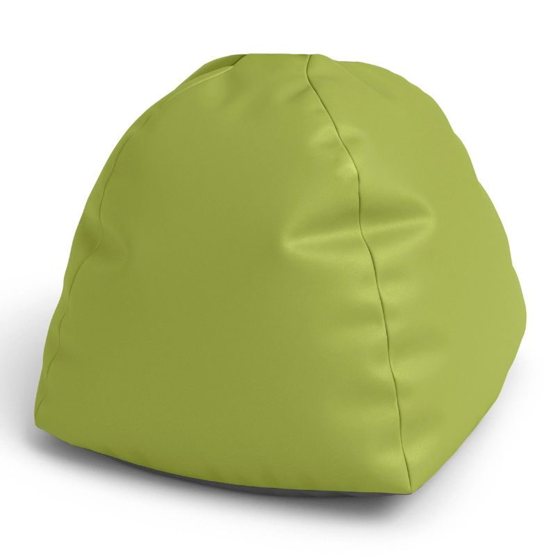 Green Jaxx Gumdrop bean bag chair, a classroom sensory seat with wipeable vinyl cover