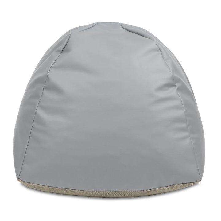 Front view of the grey Jaxx Gumdrop bean bag chair, showing the breathable base for kids' sensory seating