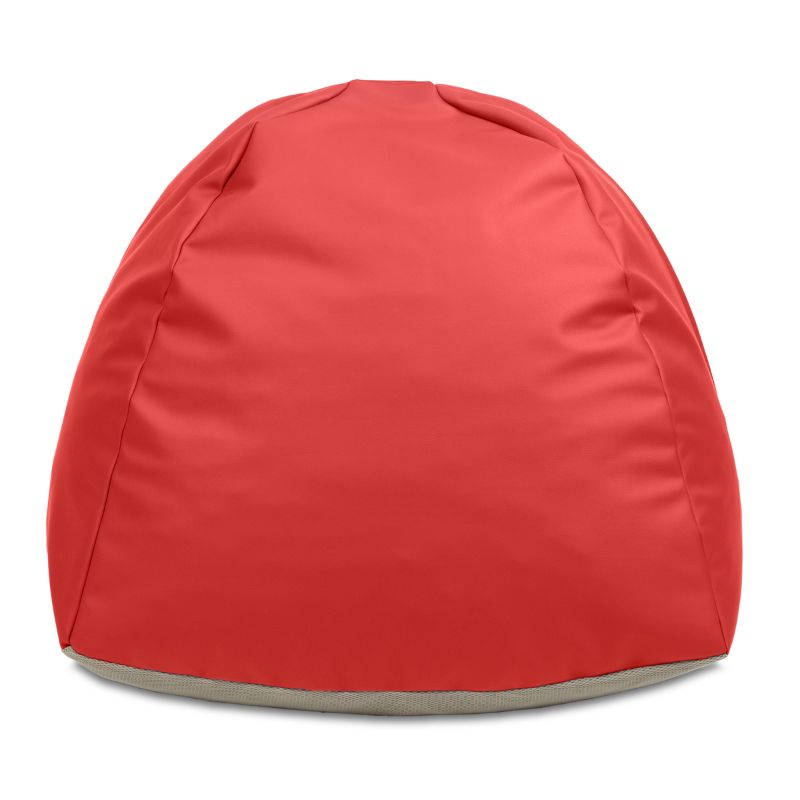 Front view of the red Jaxx Gumdrop bean bag chair, durable wipeable seating for kids' sensory spaces