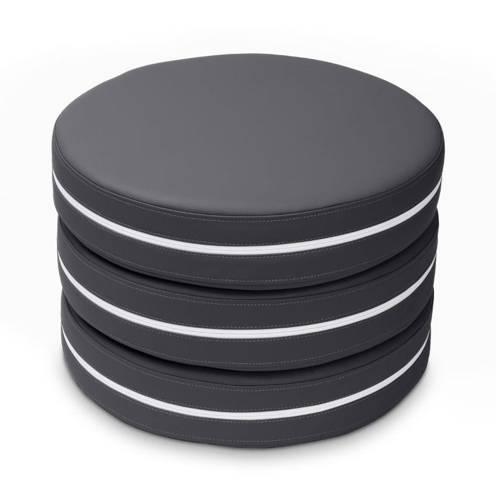 Jaxx Kirkwood stacking floor cushions in black, a set of three stackable classroom seating circles