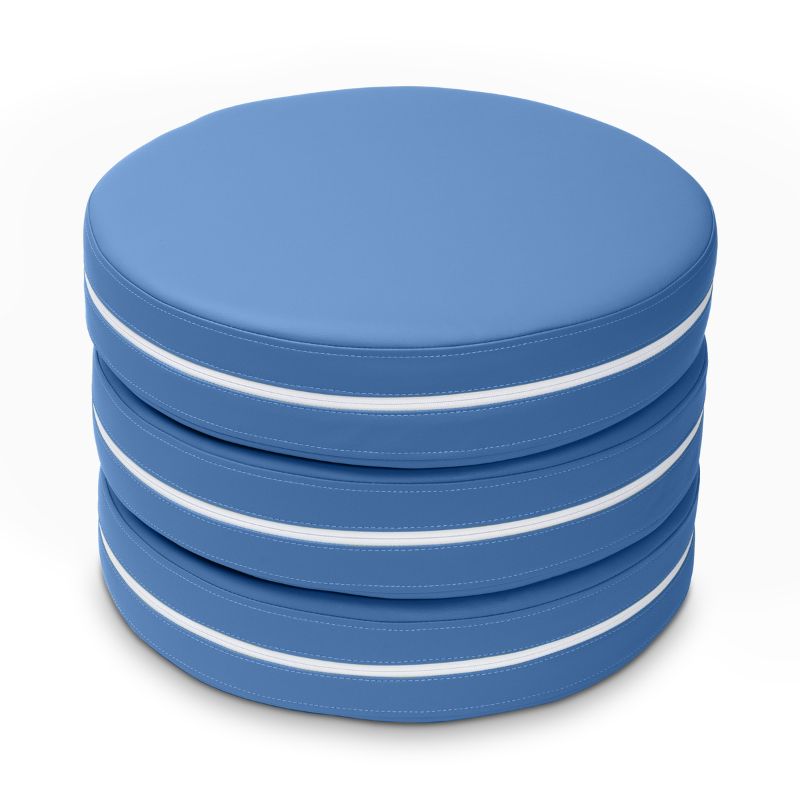 Jaxx Kirkwood stacking floor cushions in blue, a set of three flexible seating circles for classrooms