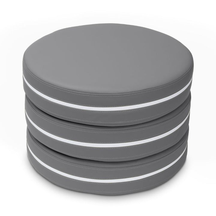 Jaxx Kirkwood stacking floor cushions in charcoal, a set of three stackable classroom seating circles