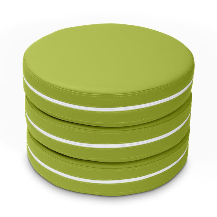 Jaxx Kirkwood stacking floor cushions in green, a set of three flexible seating circles for classrooms