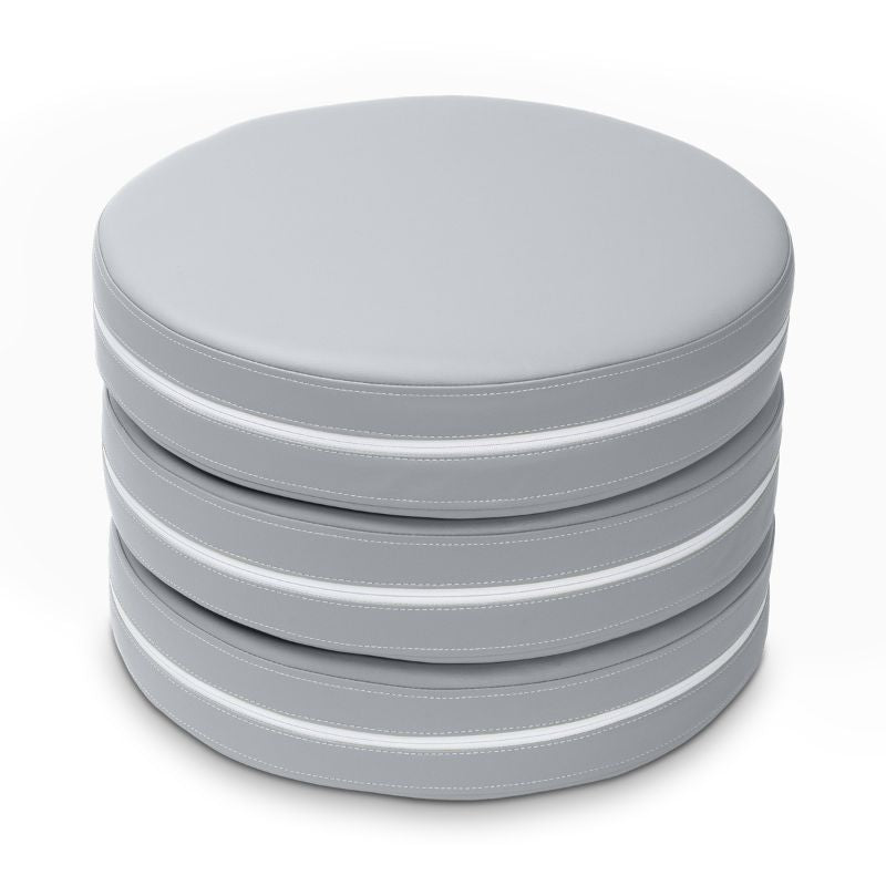 Jaxx Kirkwood stacking floor cushions in grey, a set of three flexible seating circles for classrooms