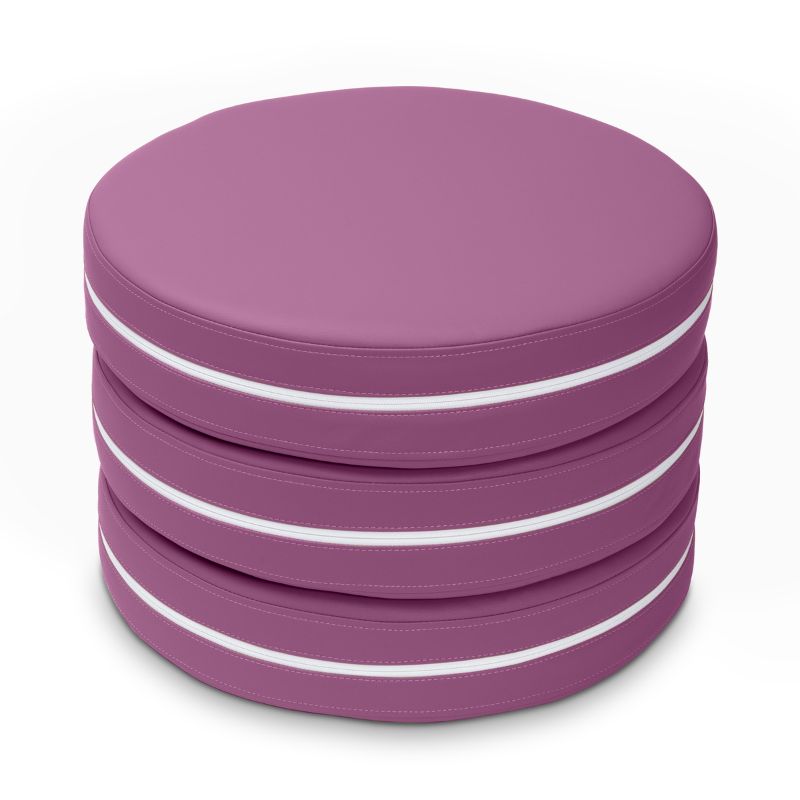 Jaxx Kirkwood stacking floor cushions in purple, a set of three flexible seating circles for classrooms