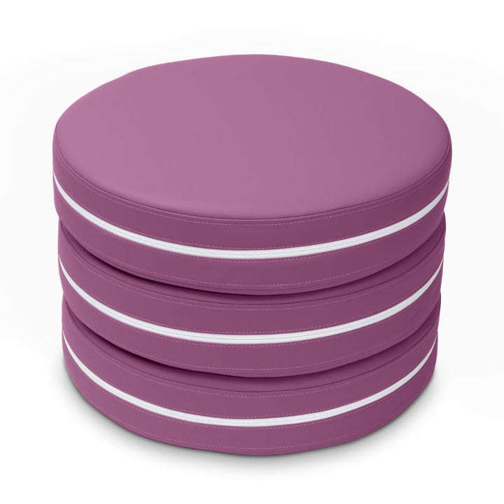Jaxx Kirkwood stacking floor cushions in purple, a set of three flexible seating circles for classrooms